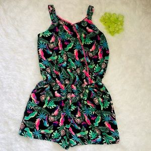 EUC Tropical Romper Girls Size 14/16 XL